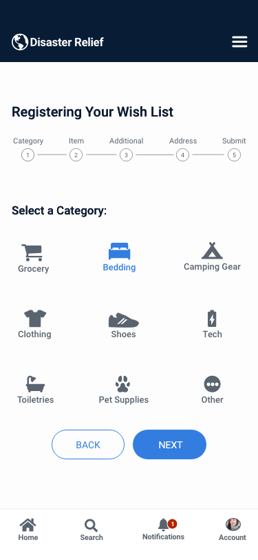 Disaster Relief mobile app