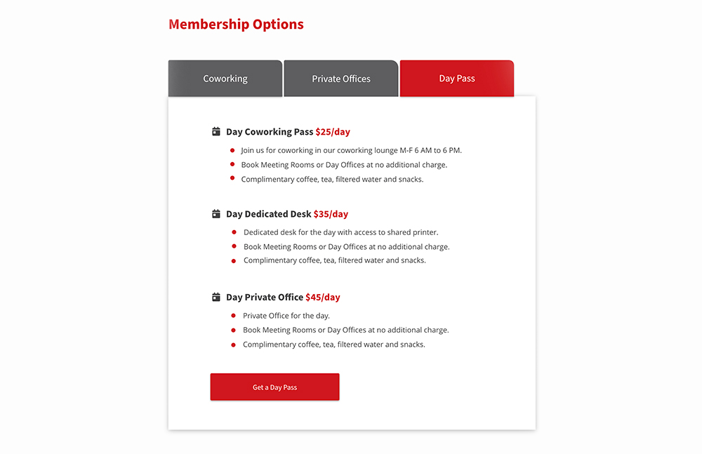 The Studio Coworking Memberships Options
